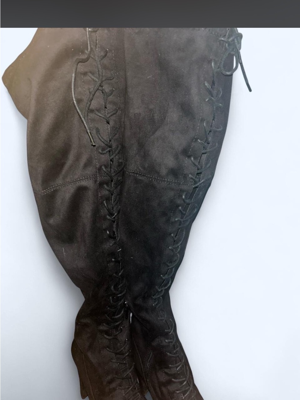 Wild Diva Women's Black Lace-Up Over-the-Knee/thigh high Boots